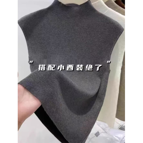 半高領無袖針織衫女夏季曡穿西裝內搭修身打底衫短款坎肩背心上衣