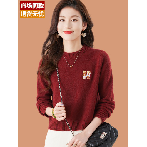 高級感灰色毛衣女款2025新款冬季洋氣爆款小個子短羊毛打底衫內搭