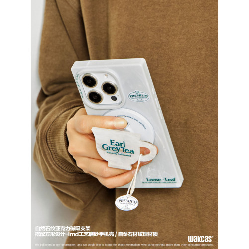 茶杯原創設計手機磁吸支架趣味潮亞克力咖啡小衆新款磁吸手機支架