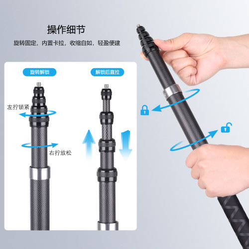 艾司3米自拍桿子彈時間Insta360X4 X5 Osmo360運動相機加長延長桿