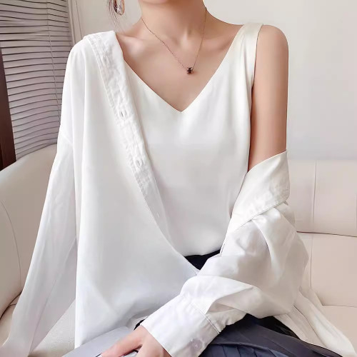 加大碼女裝V領吊帶背心女內搭打底衫胖mm性感外穿小衫夏季吊帶衫