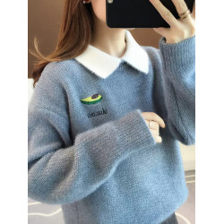套頭毛衣女秋冬季加絨加厚大童高中初中學生13嵗15女孩內搭打底衫
