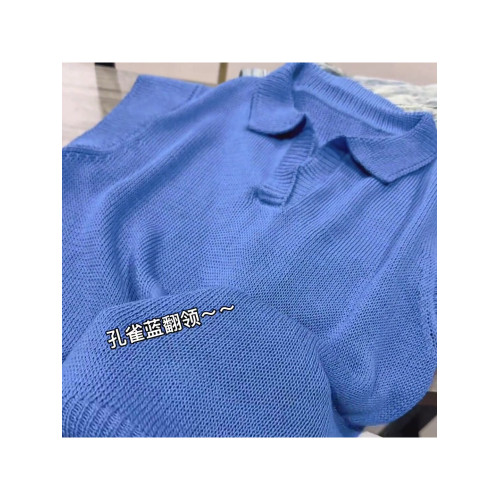 2025夏季新款時尚百搭翻領針織衫女高級感洋氣打底衫上衣