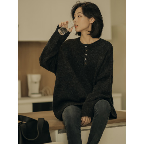 無謂慵懶風毛衣女長袖2025秋季新款寬松針織衫內搭打底衫外穿上衣