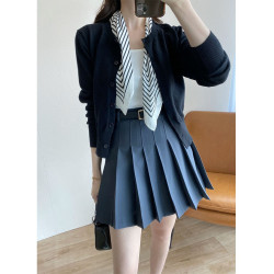 新年穿搭2025春季新品韓版顯瘦簡約圓領針織開衫女百搭純色打底衫