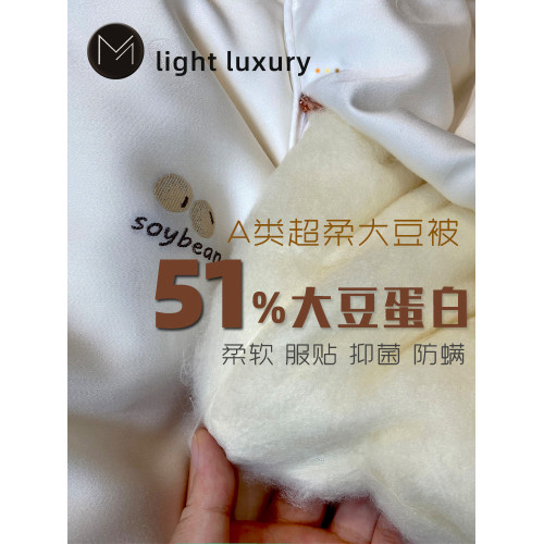 高級51%大豆纖維被子超柔抗菌冬季保暖被芯加厚冬被春秋被輕奢