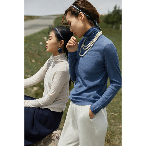 Say Ya【幻】輕薄彈力80支高領羊絨打底衫 零約束/修身/四季