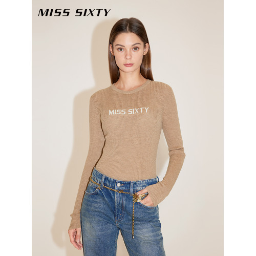 Miss Sixty針織衫女羊毛混紡修身打底衫簡約百搭外穿高智感上衣