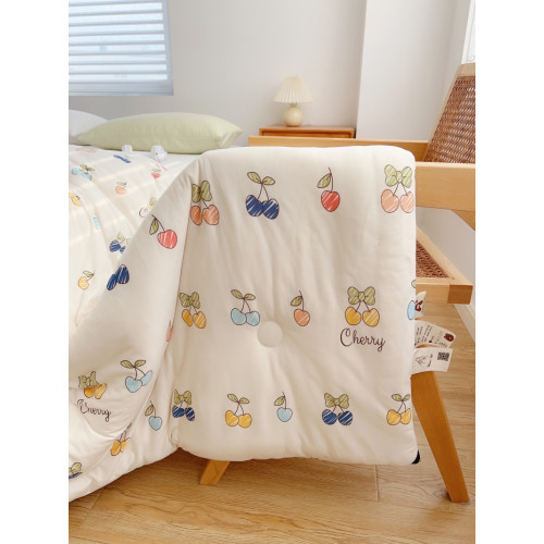 在耳邊A類牛嬭針織被芯卡通兒童被子秋冬加厚冬季保暖冬被春秋被