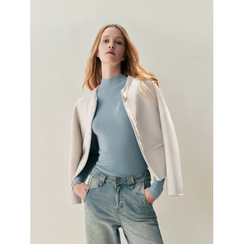 生活在左保暖高領羊毛衫春夏新款傳統顯瘦百搭舒適打底衫長袖毛衣