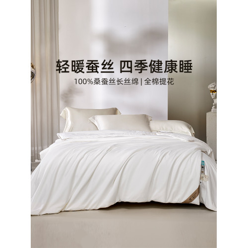 夢蘭家紡被子100%桑蠶絲被春秋被冬被四季被二合一子母被芯夏涼被