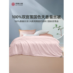綉娘絲綢蠶絲被100%桑蠶絲被子被芯春夏被子長絲棉雙人被褥四季被