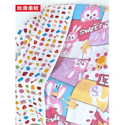 棉綢夏涼被兒童夏季薄款人造棉寶寶蓋毯幼兒園午睡毯嬰兒雙層被單