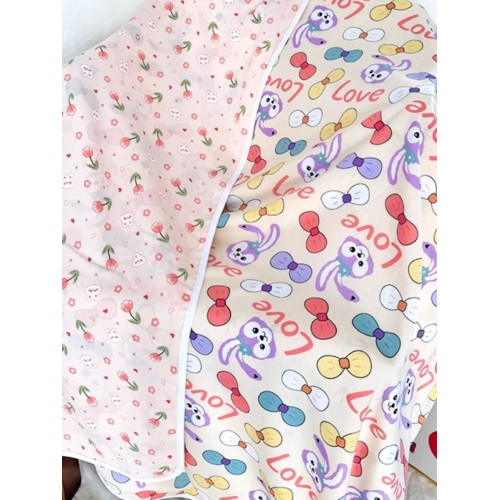 棉綢夏涼被兒童夏季薄款人造棉寶寶蓋毯幼兒園午睡毯嬰兒雙層被單