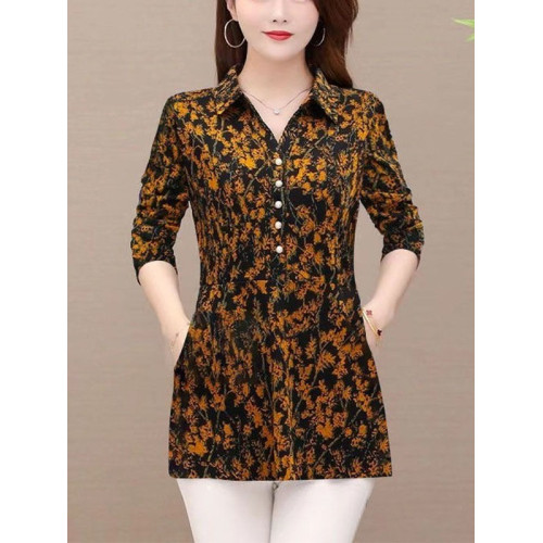 媽媽裝2025年春秋新款時尚顯瘦寬松打底衫減齡中長款遮肚子上衣女