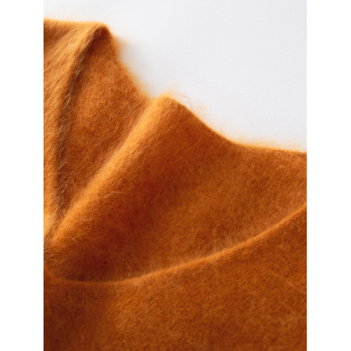 圓領羊毛衫女秋冬針織打底衫25新款羊絨拉絨寬鬆低v領內搭上衣女