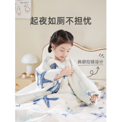 兒童被子四季通用加厚防著涼防踢被子神器睡被保暖純棉機洗a類