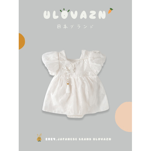 日本Ulovazn童裝~公主風嬰兒裝夏女寶寶衣服小公主哈衣小童連衣裙
