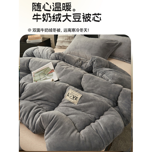 法國JK輕奢2025新款夏季加厚牛奶絨珊瑚絨高級感被子被芯蓄熱保暖