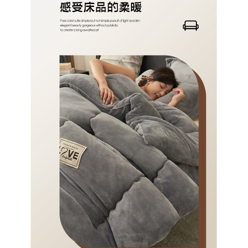 法國JK輕奢2025新款夏季加厚牛奶絨珊瑚絨高級感被子被芯蓄熱保暖