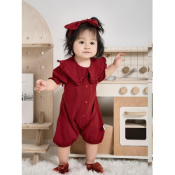 新生滿月嬰兒裝百日周嵗禮服女寶百嵗宴公主百天寶寶喜慶連體衣