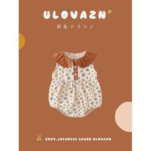日本Ulovazn童裝~初生嬰兒衣服夏季女寶公主風嬰兒裝嬰幼兒外出服