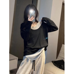 RIXO RNUNES法式春夏休閒打底衫上衣慵懶風秋季長袖背心兩件套裝