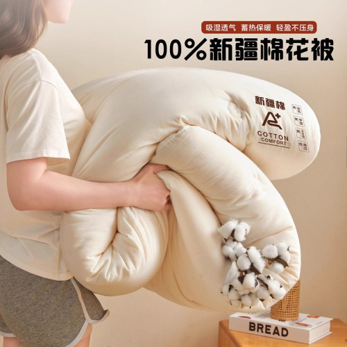 高級新疆棉花被子冬被學生宿舍單人被芯四季通用全棉子母被春秋被