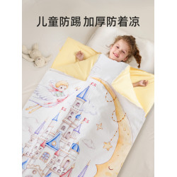 兒童防踢被中大童春夏貢緞睡袋被神器春夏薄款可拆洗睡袋母嬰級