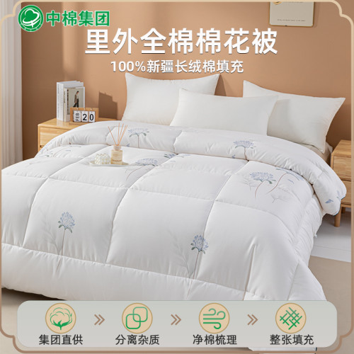 中棉集團新疆棉花被冬被加厚被子被芯100%純棉春秋被棉被棉花被子