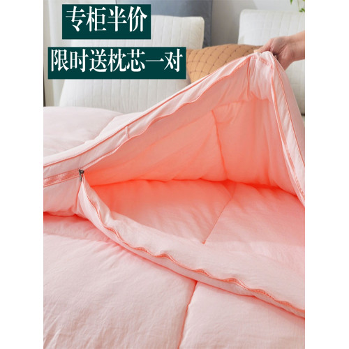 超柔軟全棉子母被二合一拉鍊款四季通用春秋被加厚保暖冬被子被芯