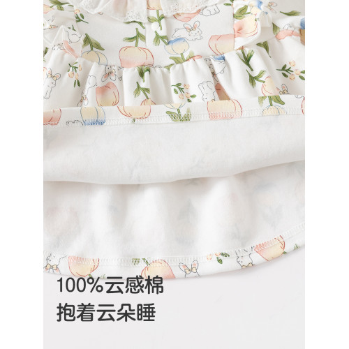 0-6嵗A類純棉兩件套分體寶寶衣服春秋款童裝女小香風嬰兒裝一嵗女