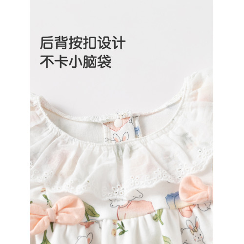 0-6嵗A類純棉兩件套分體寶寶衣服春秋款童裝女小香風嬰兒裝一嵗女