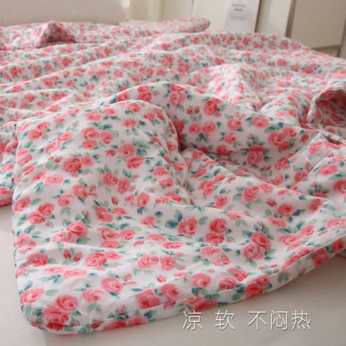 【接觸涼感】軟糯順滑不悶熱夏季小被子單人蓋毯人造棉小碎花漂亮