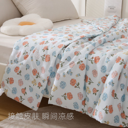 【接觸涼感】軟糯順滑不悶熱夏季小被子單人蓋毯人造棉小碎花漂亮