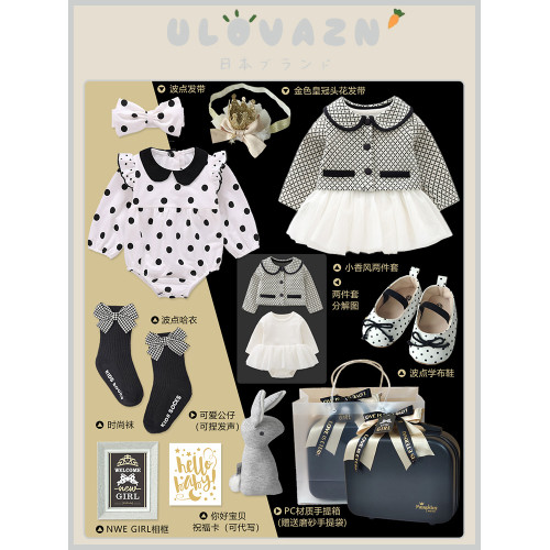 日本Ulovazn禮盒#女童套裝夏款公主風嬰兒裝夏女寶寶衣服女嬰夏裝