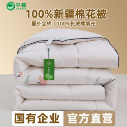 中棉集團100%新疆棉花被全棉被子一級純棉花春秋被冬被加厚棉被