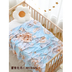 人造棉兒童雙層蓋毯綿綢夏涼被幼兒棉綢單人被單薄被子嬰兒蓋被