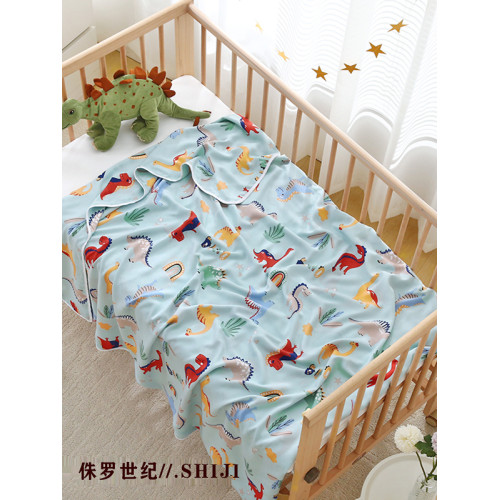 人造棉兒童雙層蓋毯綿綢夏涼被幼兒棉綢單人被單薄被子嬰兒蓋被