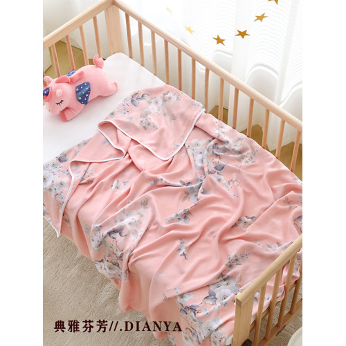 人造棉兒童雙層蓋毯綿綢夏涼被幼兒棉綢單人被單薄被子嬰兒蓋被