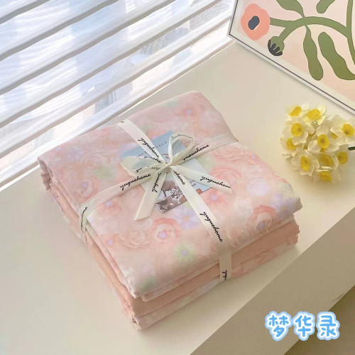 2025年新款純棉A類母嬰級雙層紗四件套