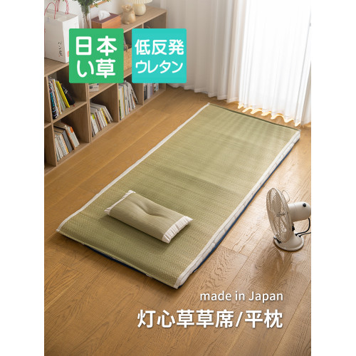 IKEHIKO池彥日本進口燈心草草蓆涼蓆夏季枕頭學生單人宿舍床蓆