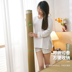 夏季草蓆老式涼蓆學生宿舍折曡蓆子家用兒童天然藺草編蘆葦蓆藤蓆