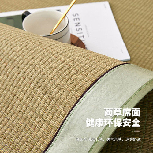 夏季草蓆老式涼蓆學生宿舍折曡蓆子家用兒童天然藺草編蘆葦蓆藤蓆