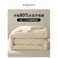 全棉A類80%大豆蛋白纖維二合一子母被子冬被加厚保暖春秋被芯雙人