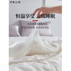 綉娘高級蠶絲被春夏季新款真絲被子加厚保暖100%雙宮繭長絲四季被