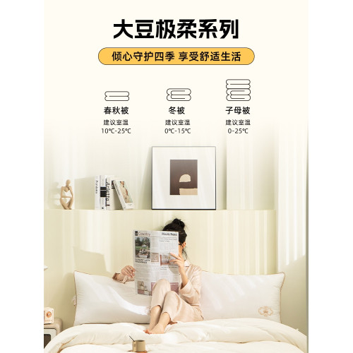 多喜愛大豆纖維被芯四季被子雙胞胎二合一子母被春秋被抑菌被窩