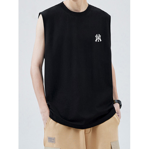 夏季100%純棉無袖t恤男青少年潮牌背心打底上衣休閒健身籃球運動