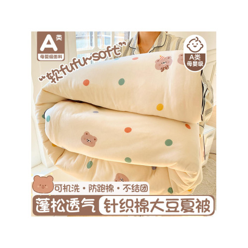 2025年新款A類母嬰級寶寶被子豆豆絨牛奶針織棉被子兒童豆豆