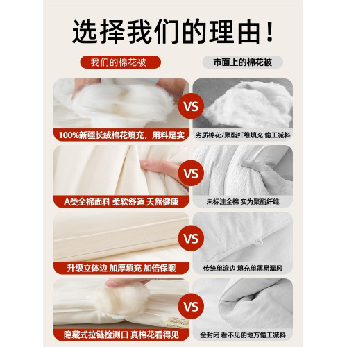 高級A類新疆棉被子春秋冬被加厚保暖棉被學生宿舍單人純棉花被芯